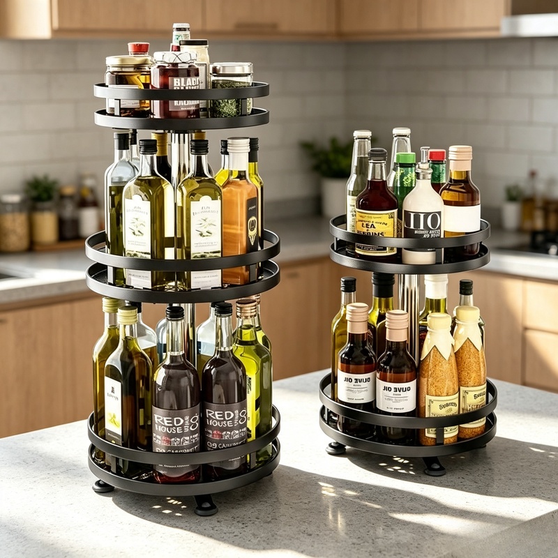Kitchen Gadgets Storage Ideas - 360 ° Organizador Giratorio para Especias,