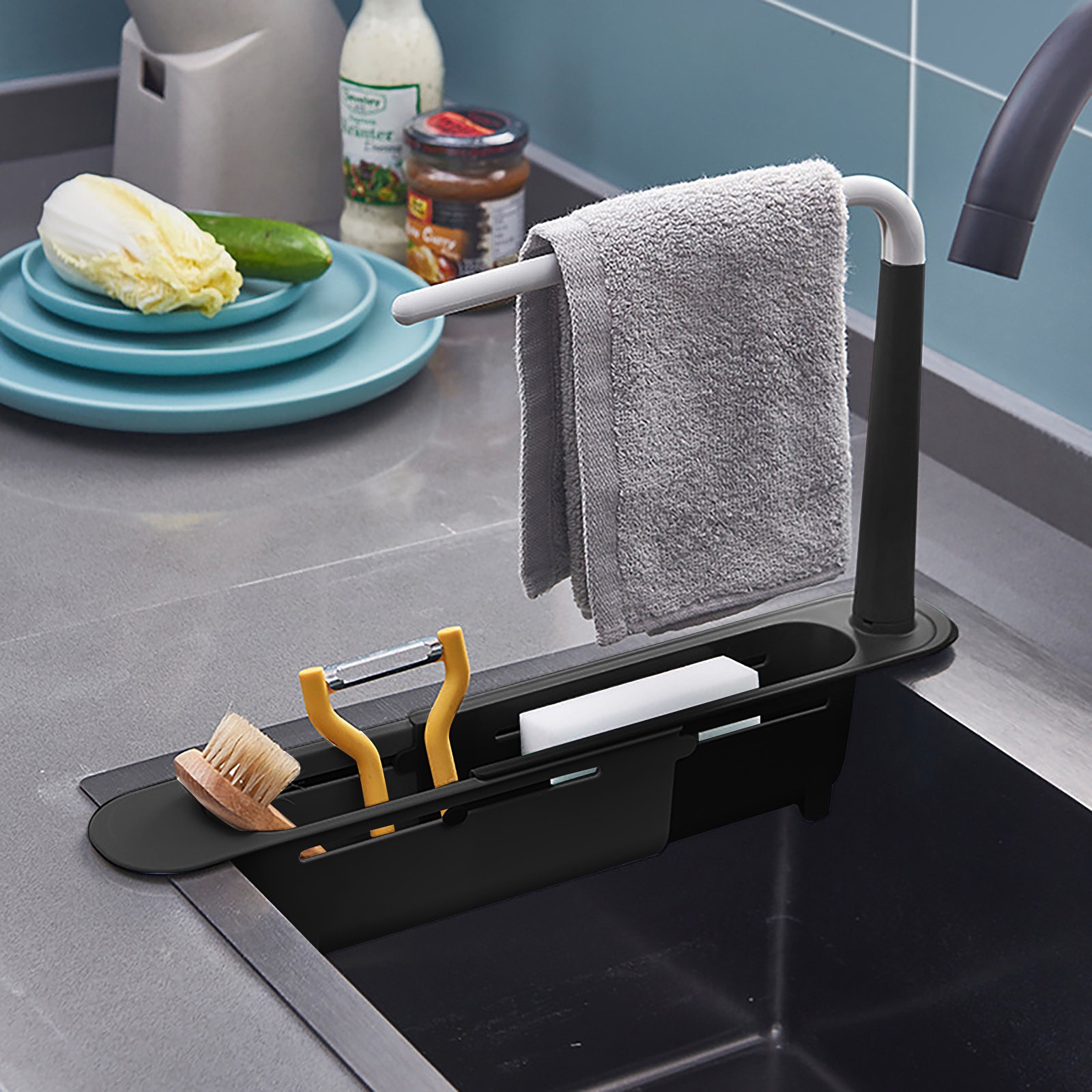 Elescopic-estante escurridor p - Kitchen Gadgets Storage Ideas reseña y precio