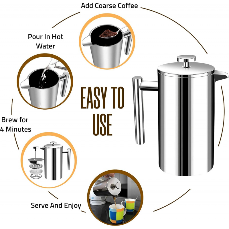 Cafetera de prensa francesa de - French Press Coffee Maker reseña y precio